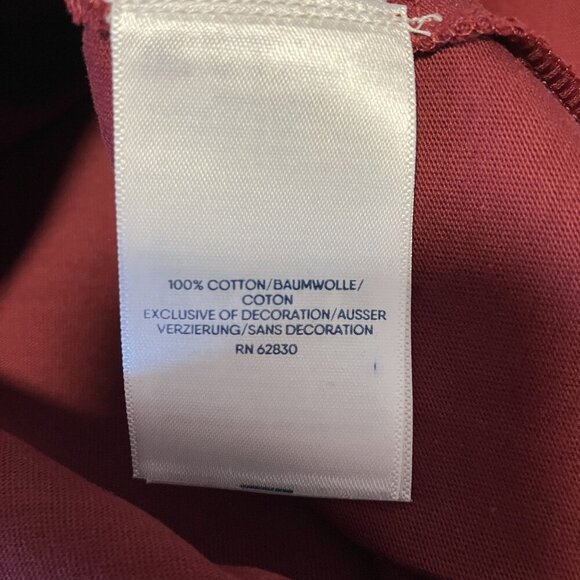 Lands' End Maroon T-Rex Embroidered Long Sleeve Tee Shirt Size S - Picture 3 of 6